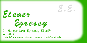 elemer egressy business card