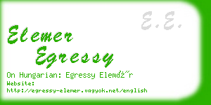 elemer egressy business card